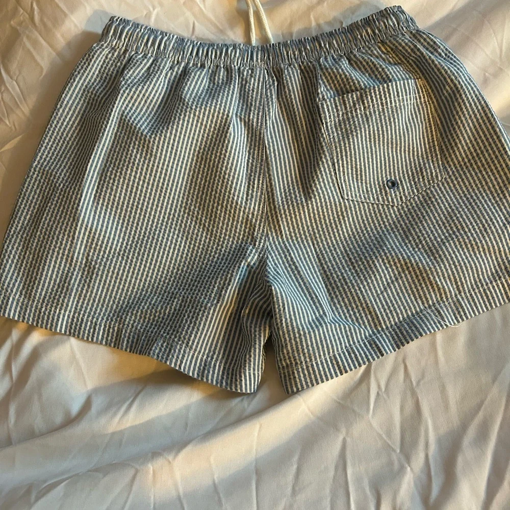Zara Blue and White Striped Casual Shorts - Picture 2 of 4